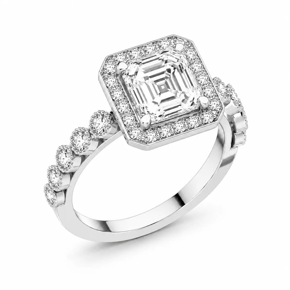 Halo Crown Pear Diamond Ring
