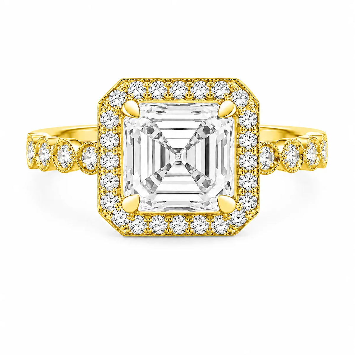 Halo Crown Pear Diamond Ring
