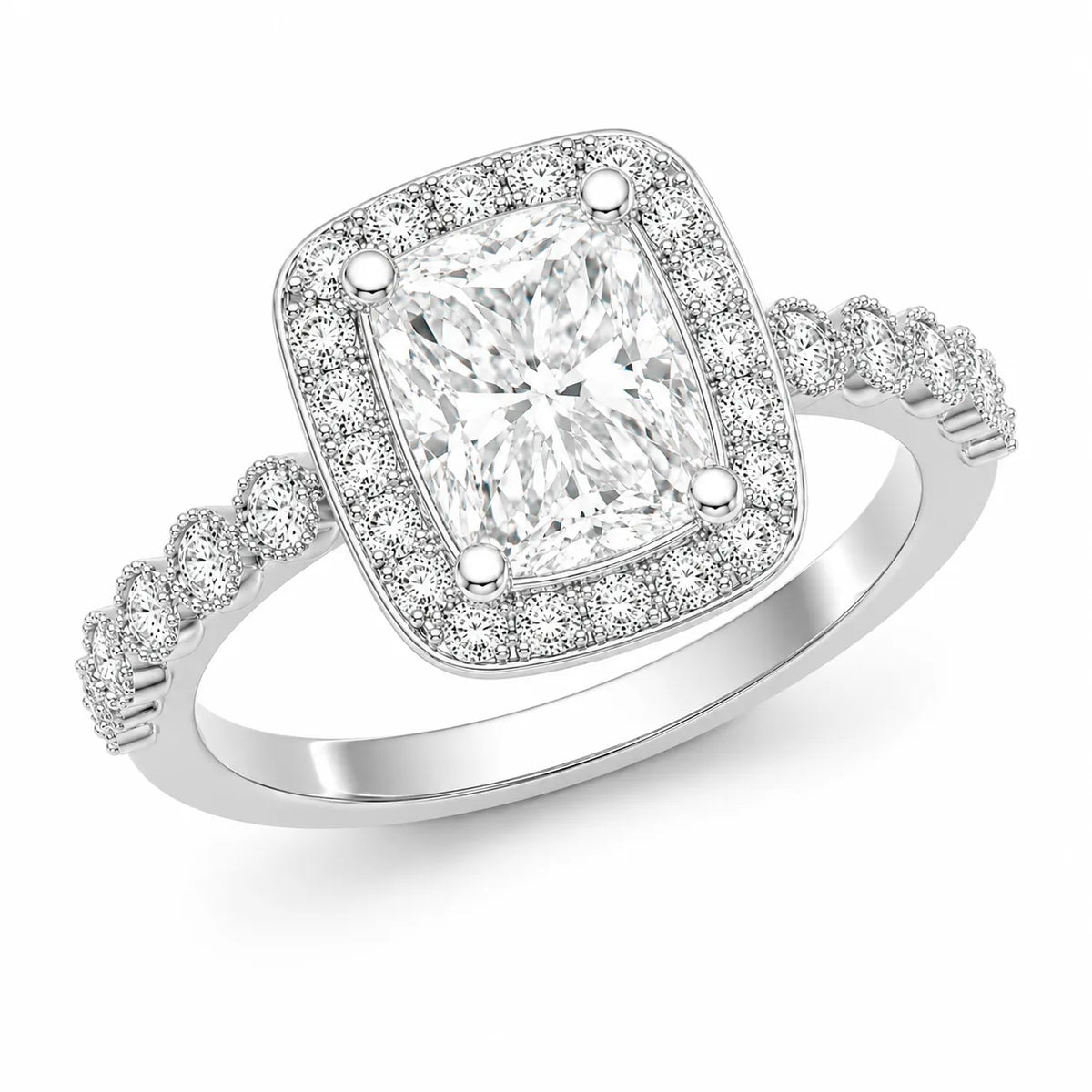 Halo Crown Pear Diamond Ring