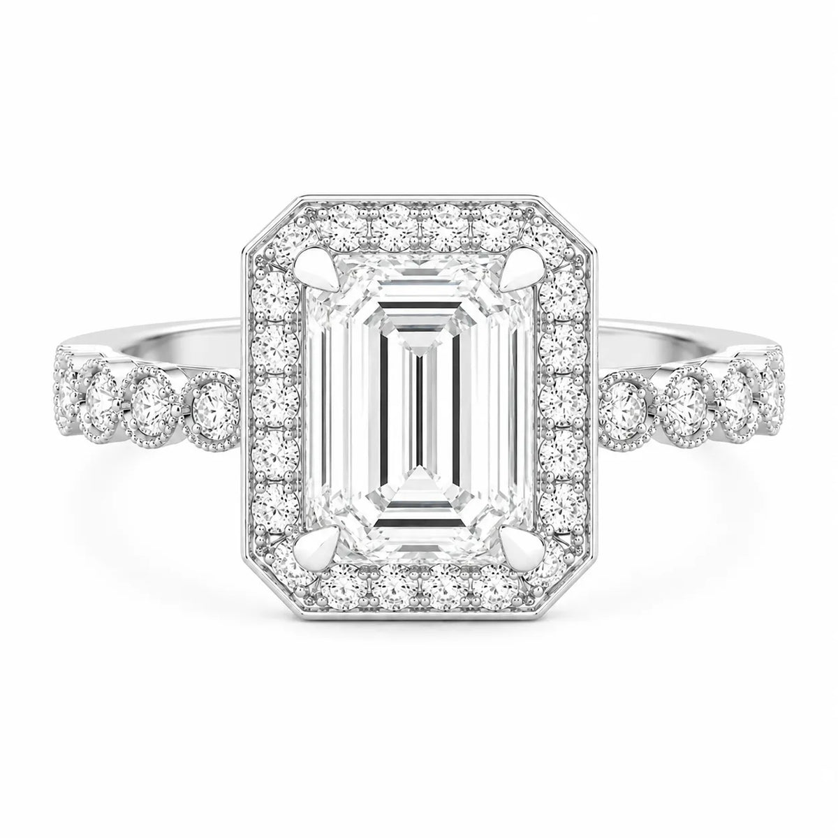 Halo Crown Pear Diamond Ring