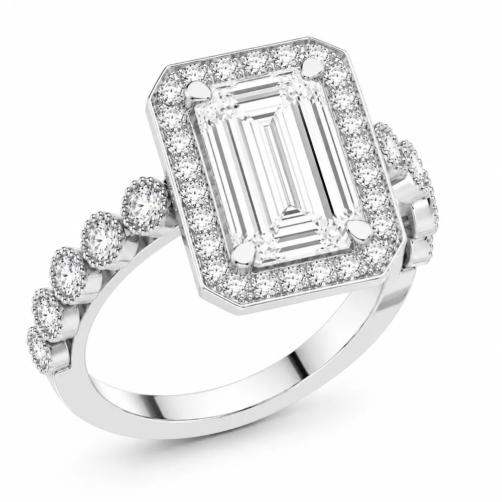 Halo Crown Pear Diamond Ring