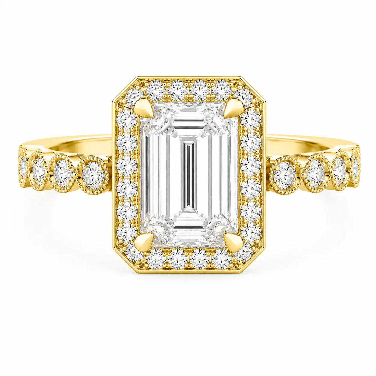 Halo Crown Pear Diamond Ring
