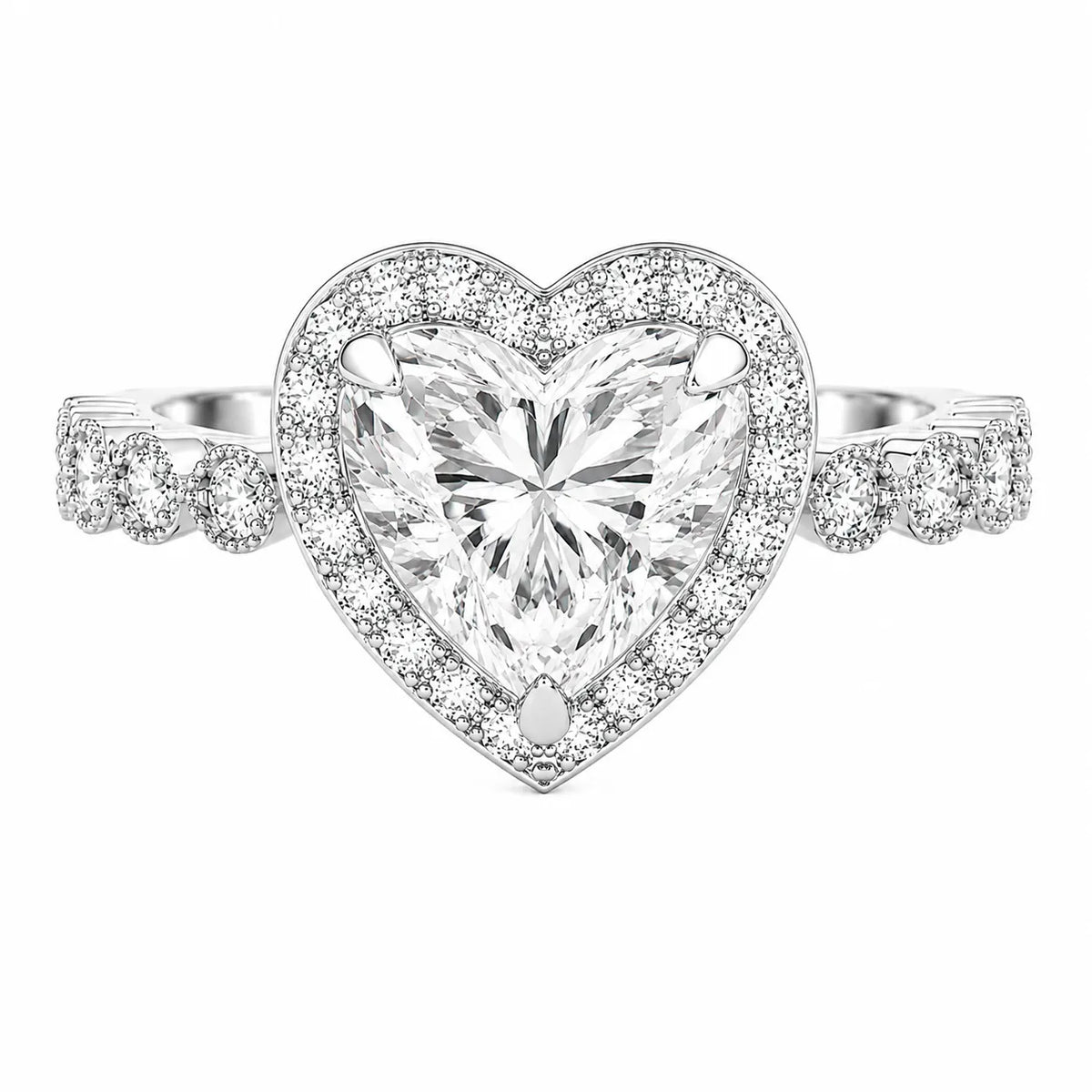 Halo Crown Pear Diamond Ring