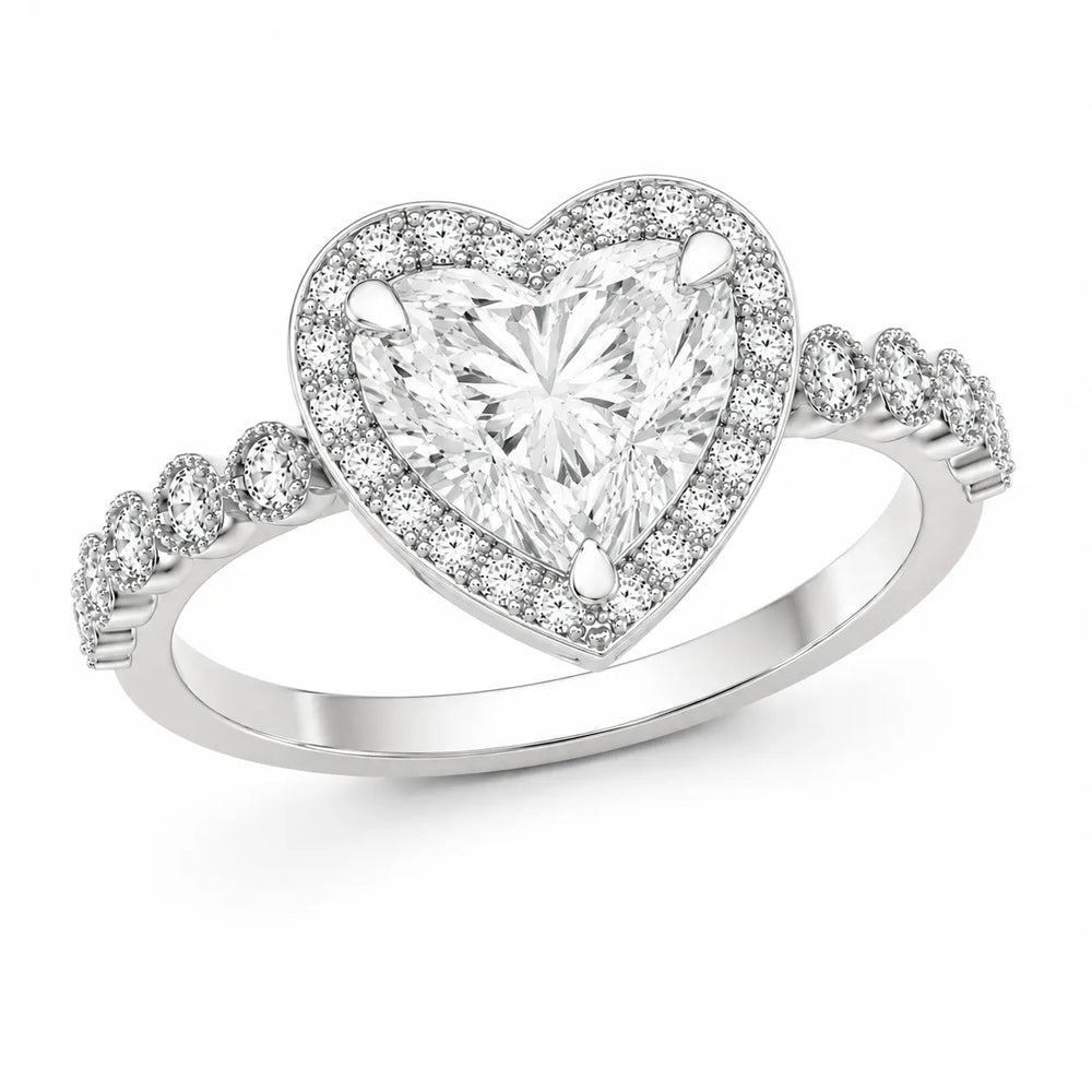 Halo Crown Pear Diamond Ring