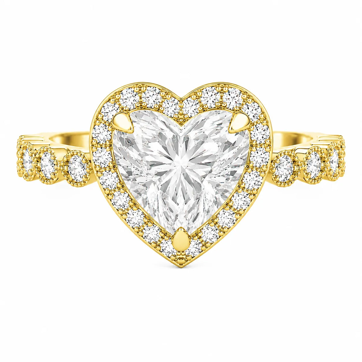 Halo Crown Pear Diamond Ring