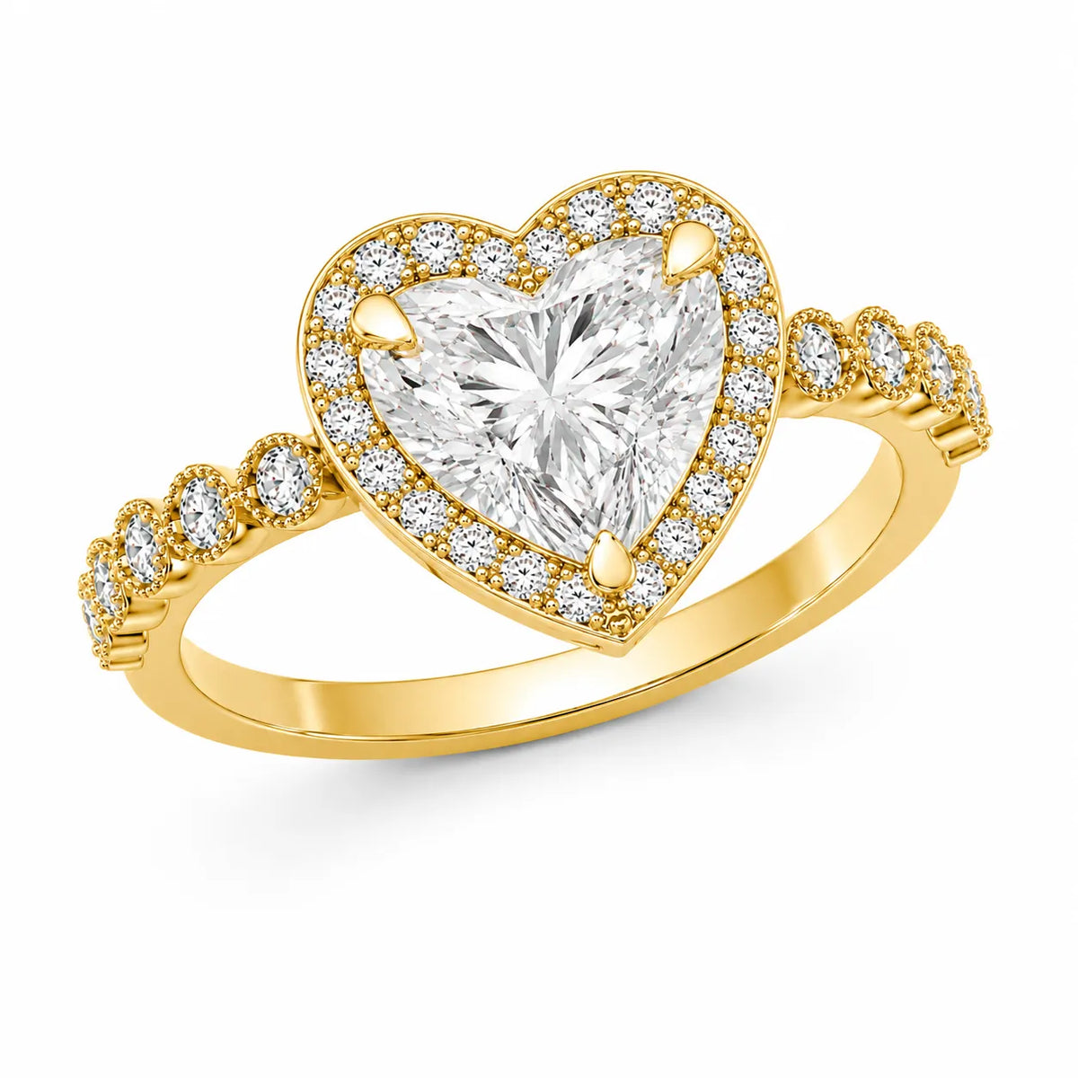 Halo Crown Pear Diamond Ring