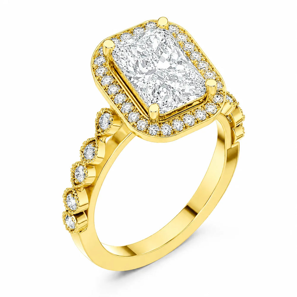 Halo Crown Pear Diamond Ring