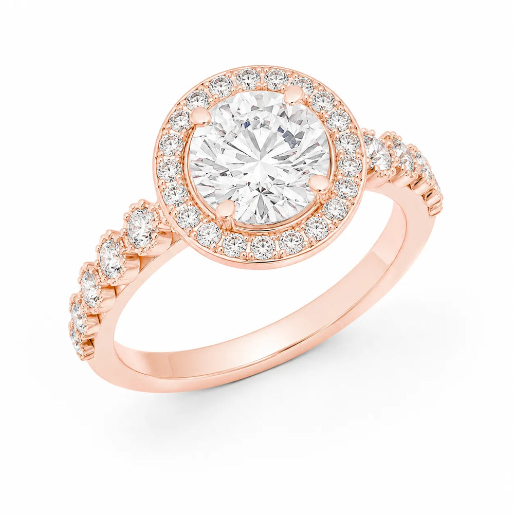 Halo Crown Pear Diamond Ring