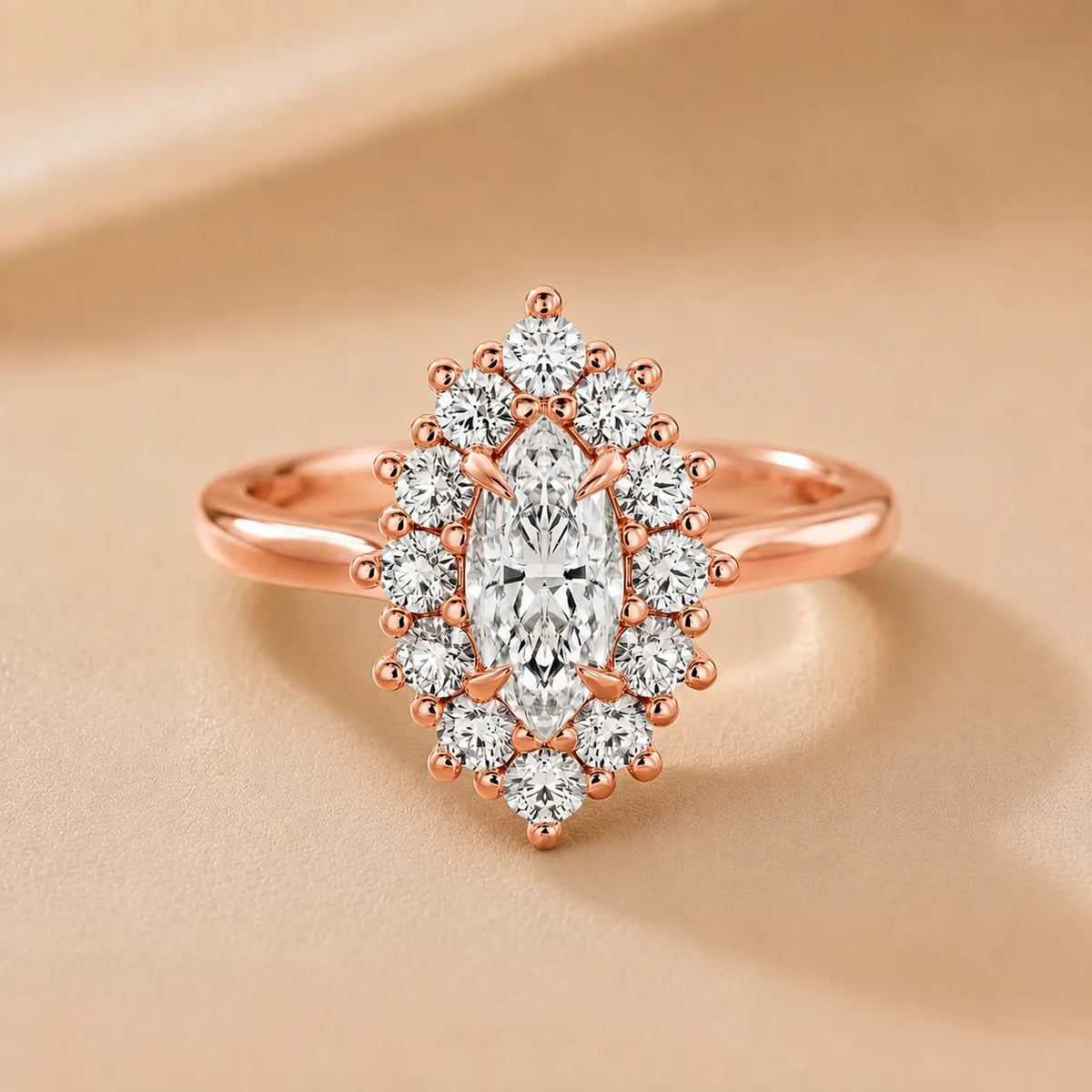 Halo Glow Marquise Diamond Engagement Ring