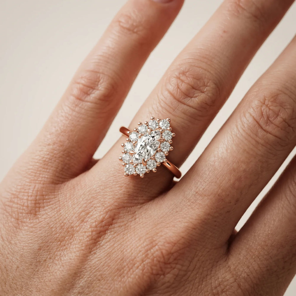 Halo Glow Marquise Diamond Engagement Ring