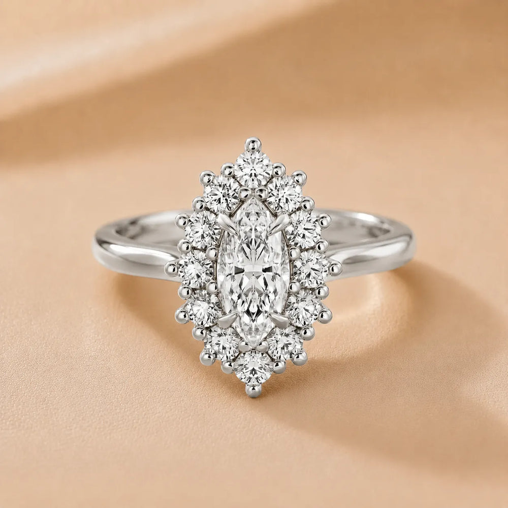 Halo Glow Marquise Diamond Engagement Ring