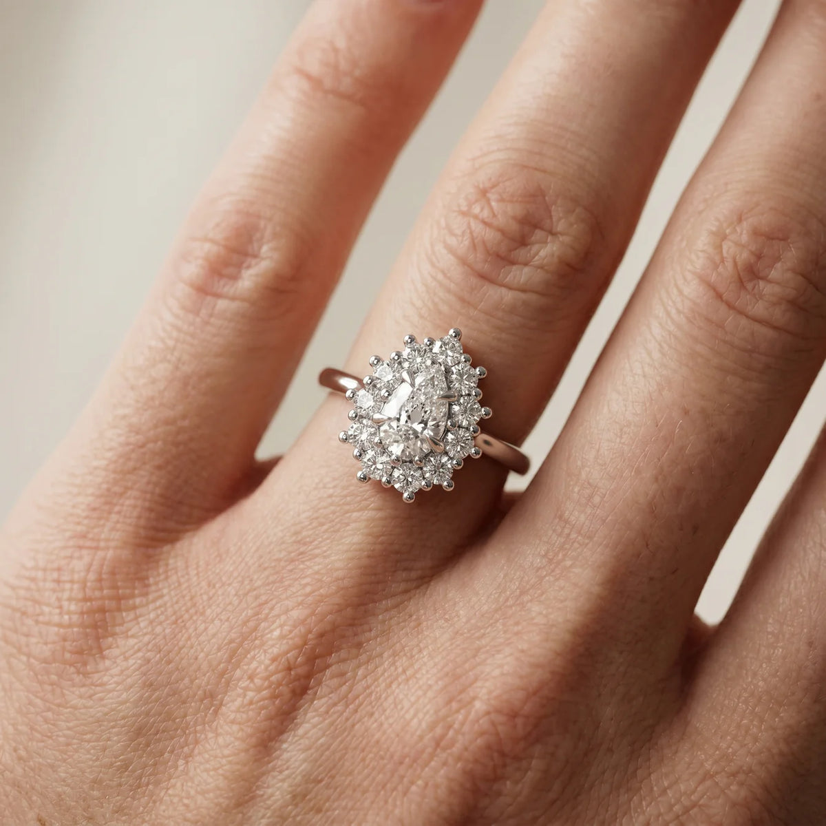 Halo Glow Marquise Diamond Engagement Ring