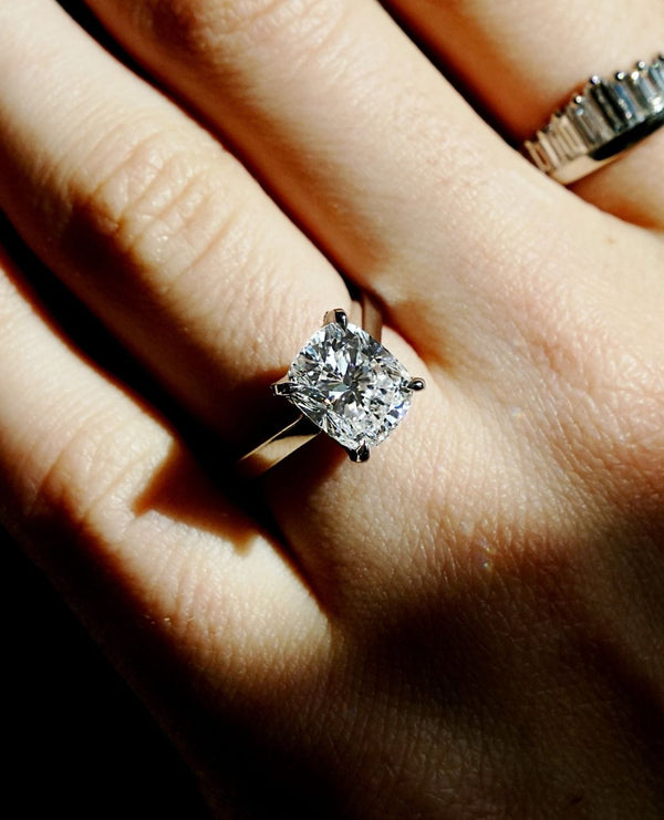 Cushion Cut Labgrown Engagement Ring