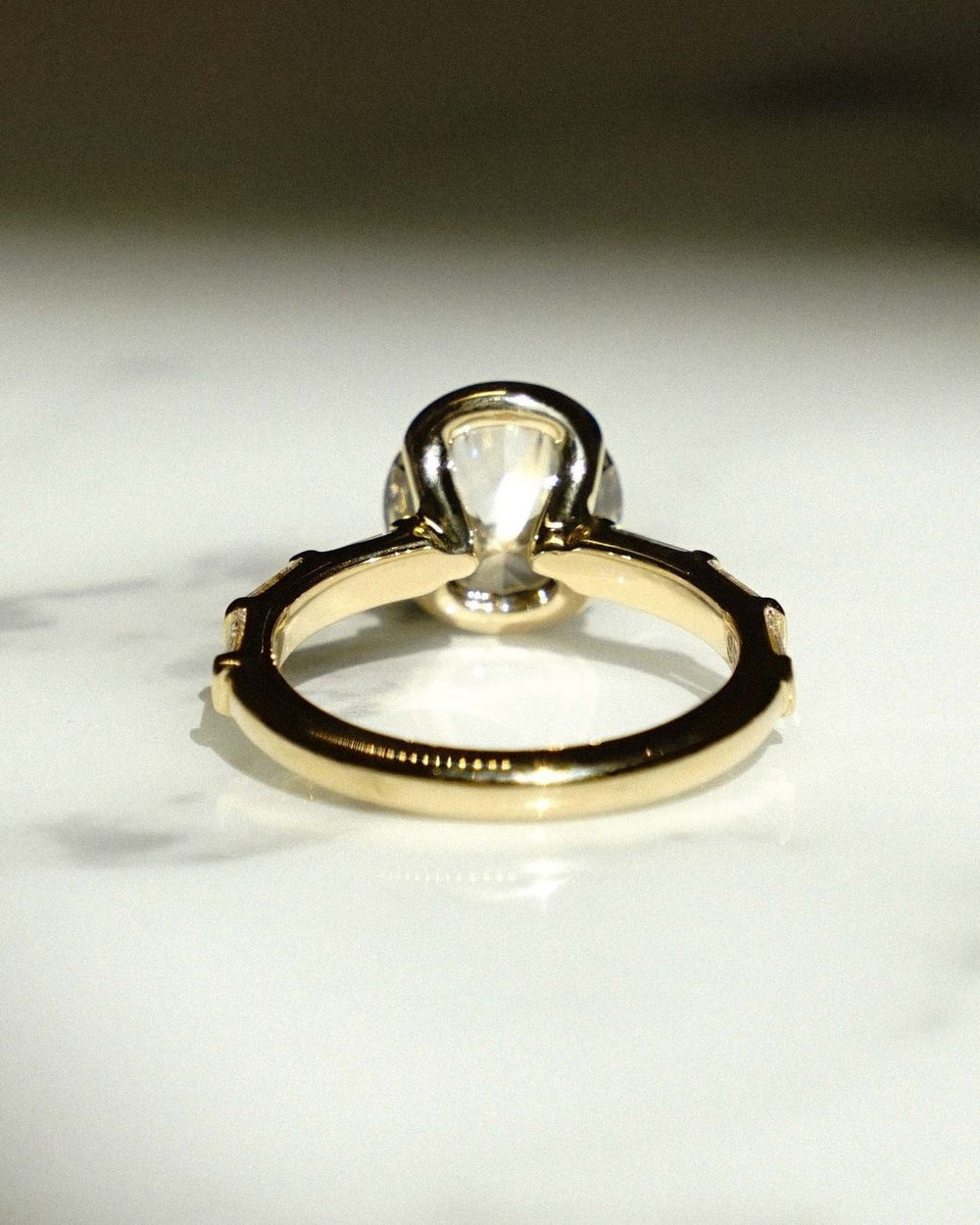 Bezel Set Round Brilliant Cut Labgrown Engagement Ring