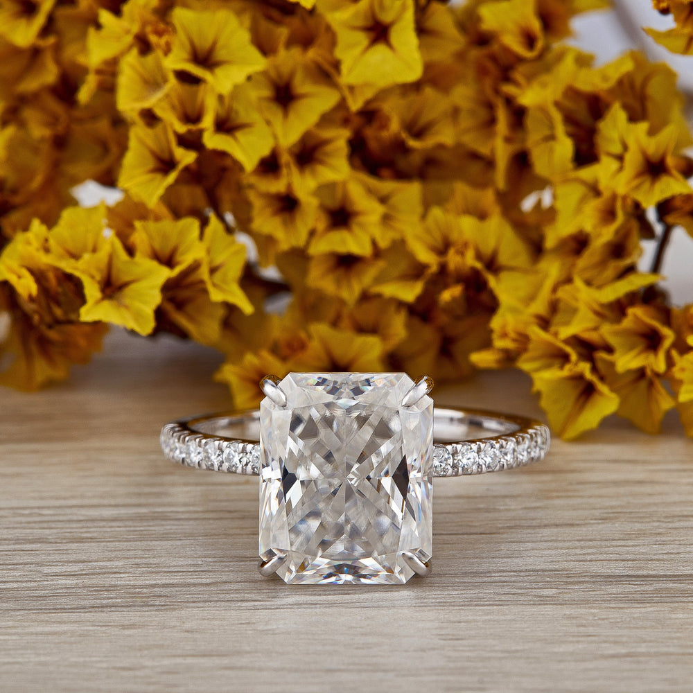 5.5 ct Elongated Radiant Cut Labgrown Ring