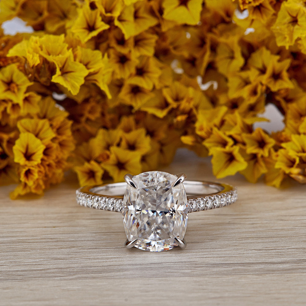 Elongated Cushion Cut Labgrown Ring