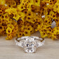 Three Stone 3.30 Ct Cushion Cut Lab Grown Diamond Ring