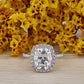 Elongated 3.37 Ct Cushion Cut Lab Grown Diamond Ring