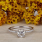 1.80 Ct Cushion Cut Halo Moissanite Ring