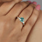 2.50 Ct Portuguese Cut Blue Green Lab Grown Diamond Ring