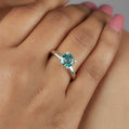 2.50 Ct Portuguese Cut Blue Green Lab Grown Diamond Ring