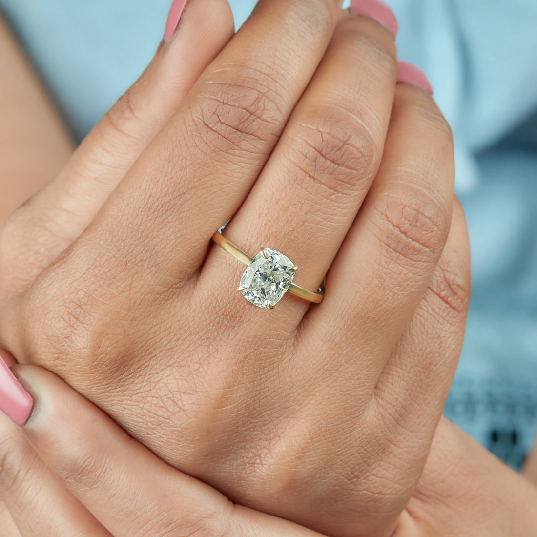 2.80 Ct Cushion Cut Lab Grown Diamond Ring