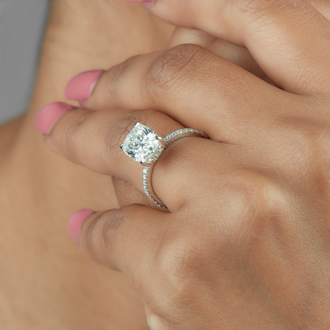 2.75 Ct Cushion Cut Lab Grown Diamond Ring