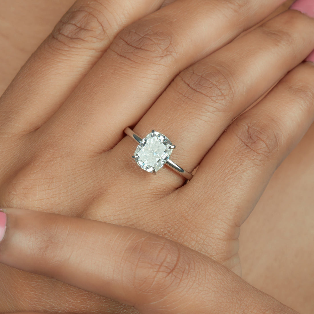 2.75 Ct Cushion Cut  Lab Grown Diamond Ring