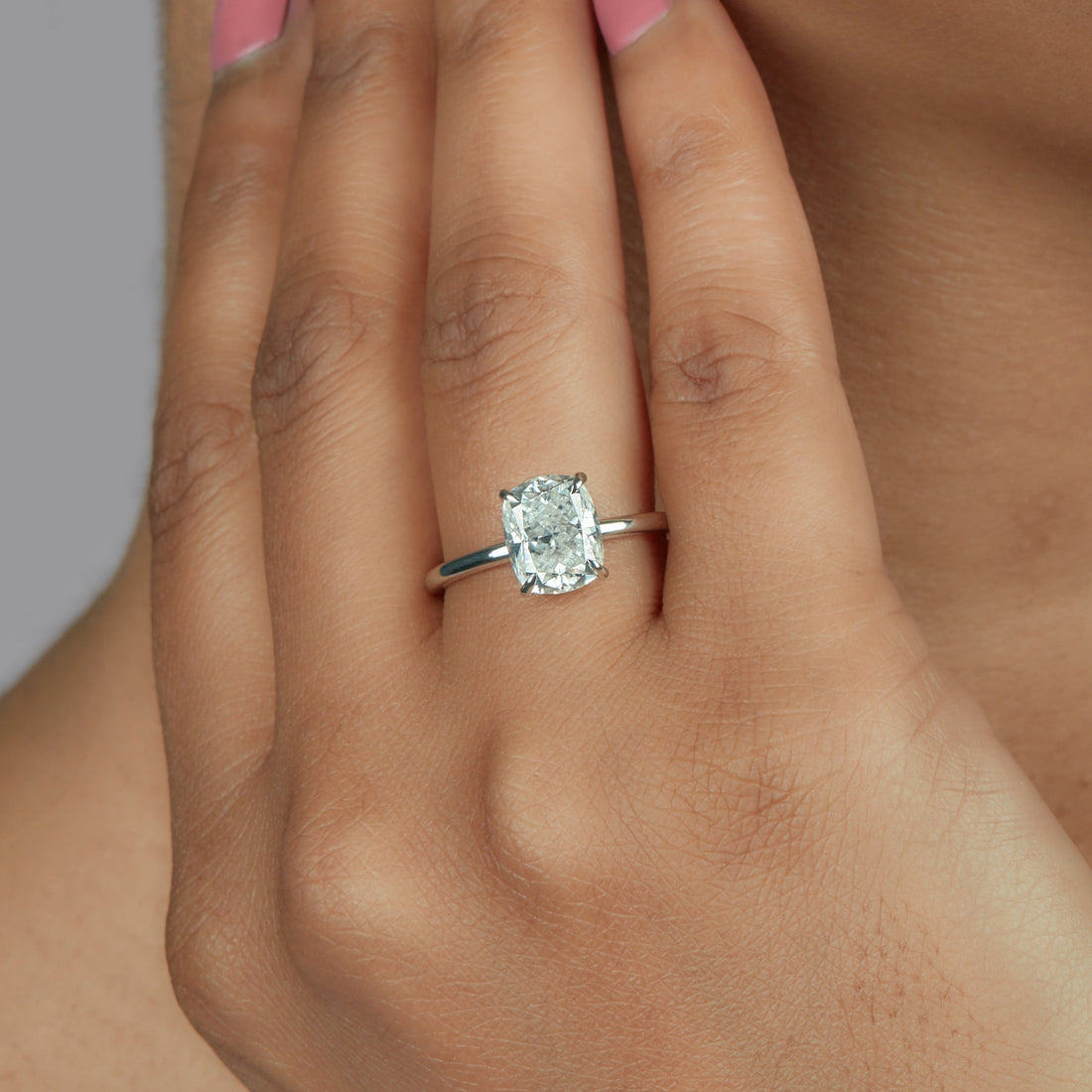 2.75 Ct Cushion Cut  Lab Grown Diamond Ring