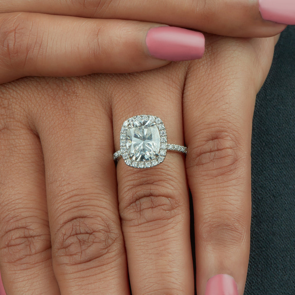 Elongated Cushion Cut Labgrown Ring