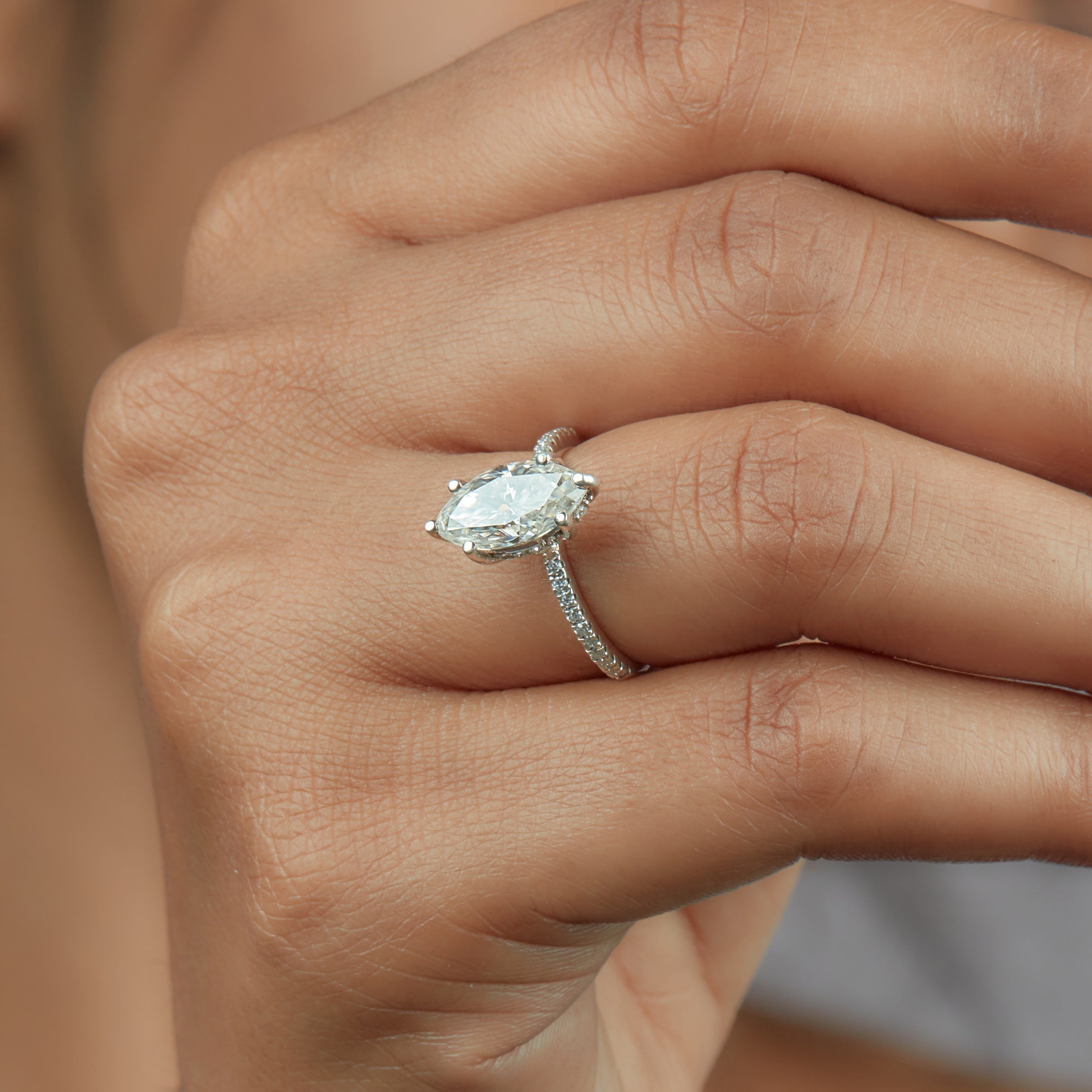 2 Ct Marquise Cut Moissanite Ring