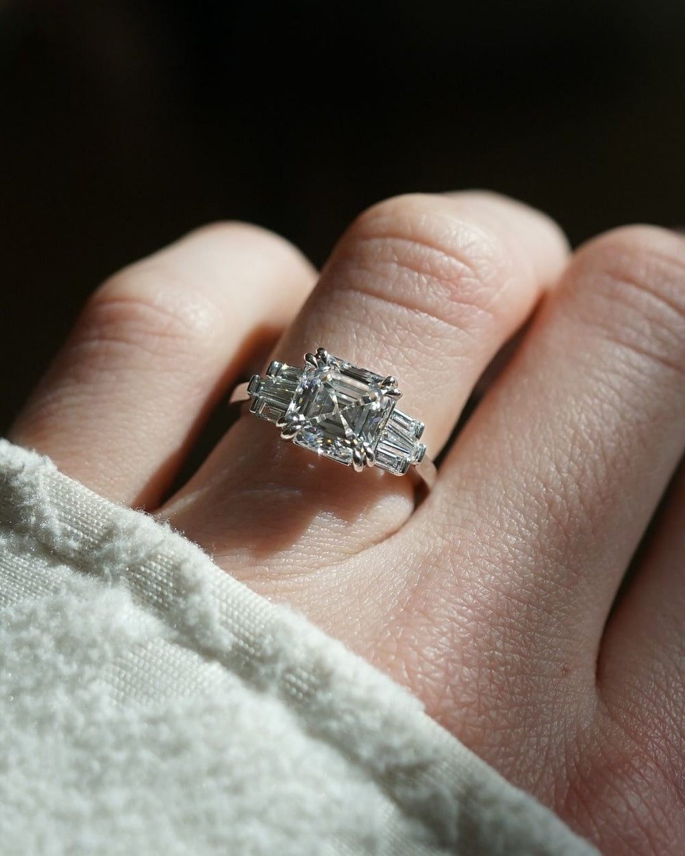 Asscher Cut Labgrown Engagement Ring