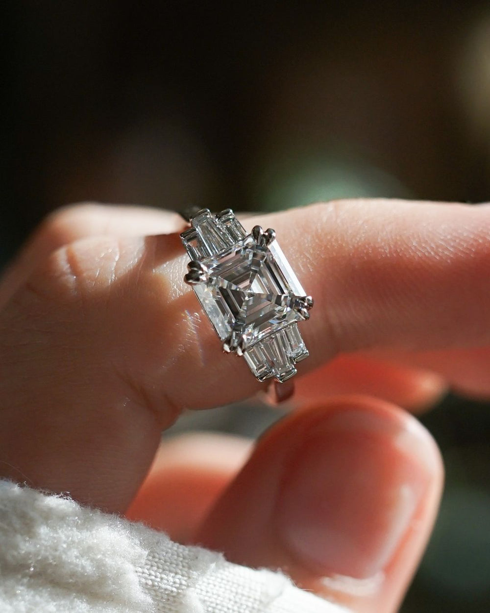 Asscher Cut Labgrown Engagement Ring