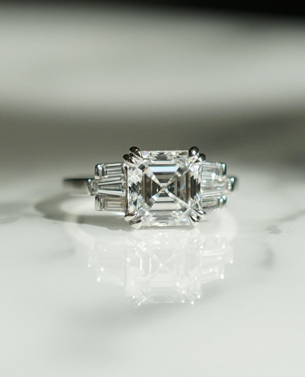 Asscher Cut Labgrown Engagement Ring