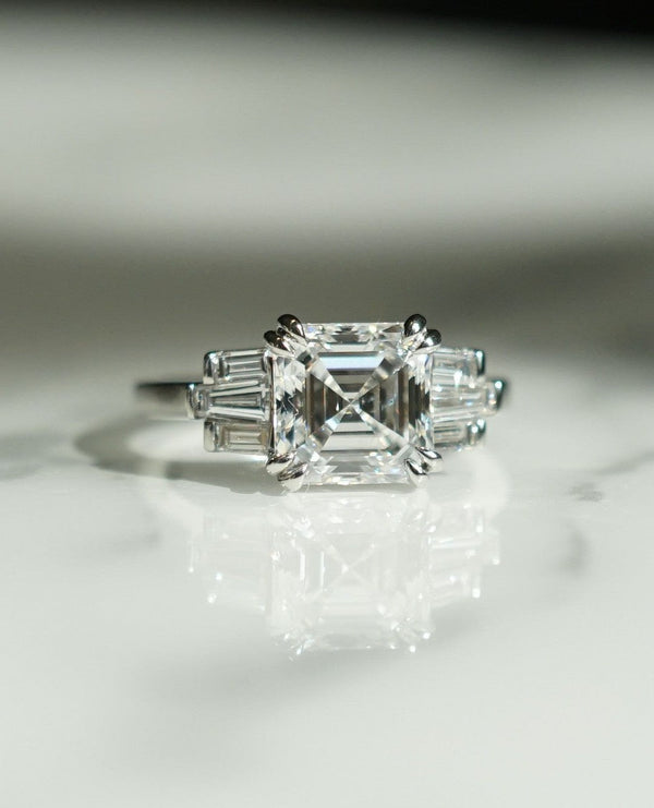 Asscher Cut Labgrown Engagement Ring