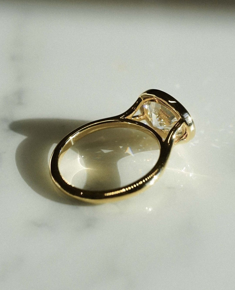 Bezel Set Oval Cut Labgrown Engagement Ring