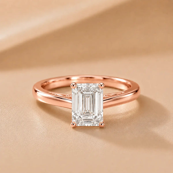 Iris Vintage Emerald Diamond Engagement Ring