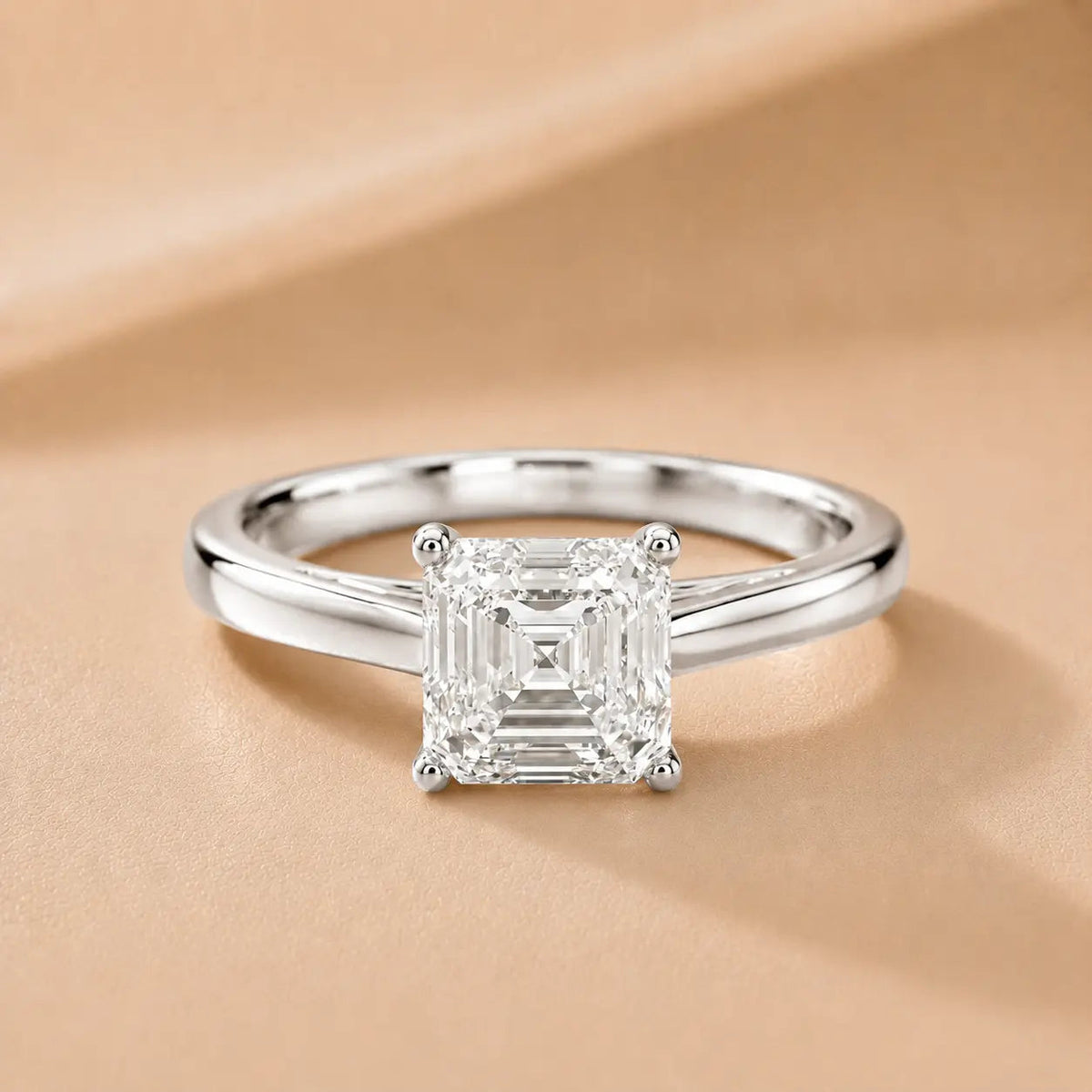 Iris Vintage Asscher Diamond Engagement Ring – Asscher (14K White Gold)