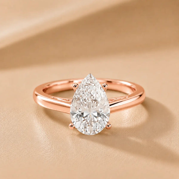 Iris Vintage Pear Diamond Engagement Ring