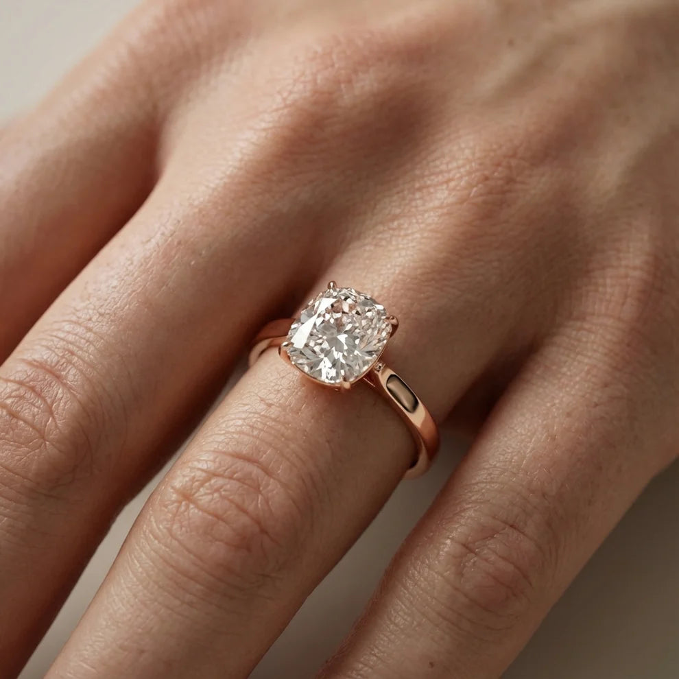 Isabella Bloom Solitaire Emerald Diamond Engagement Ring