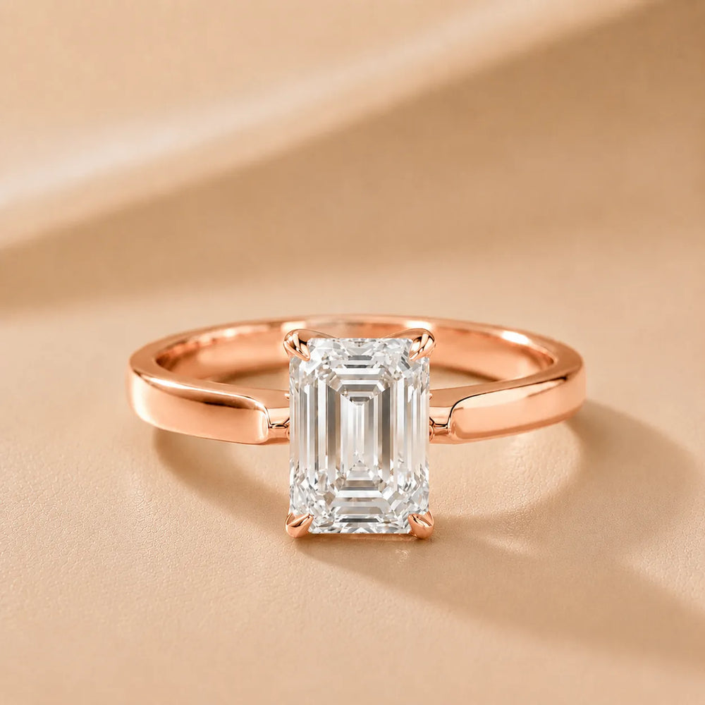 Isabella Bloom Solitaire Emerald Diamond Engagement Ring
