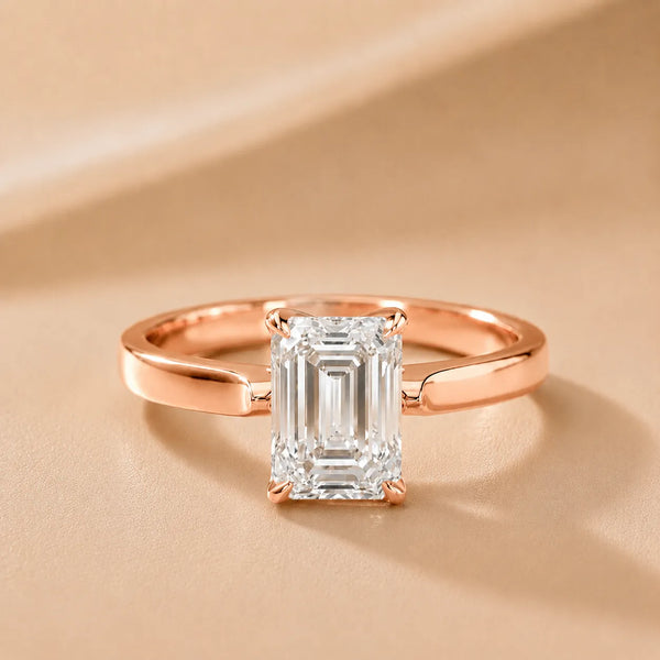 Isabella Bloom Solitaire Emerald Diamond Engagement Ring