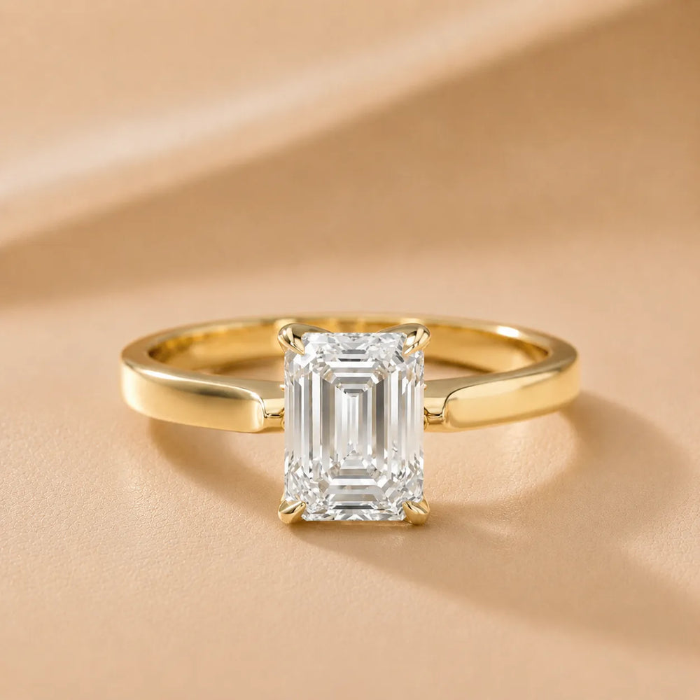 Isabella Bloom Solitaire Emerald Diamond Engagement Ring