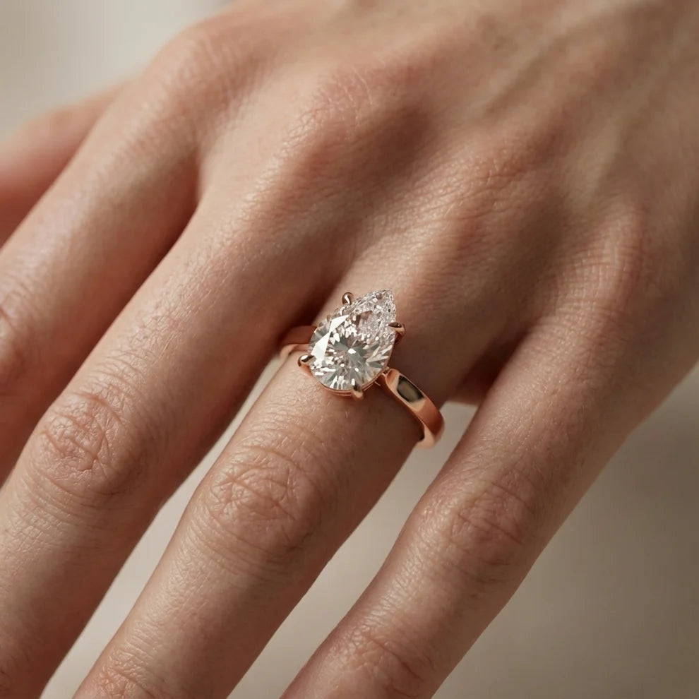 Isabella Bloom Solitaire Emerald Diamond Engagement Ring