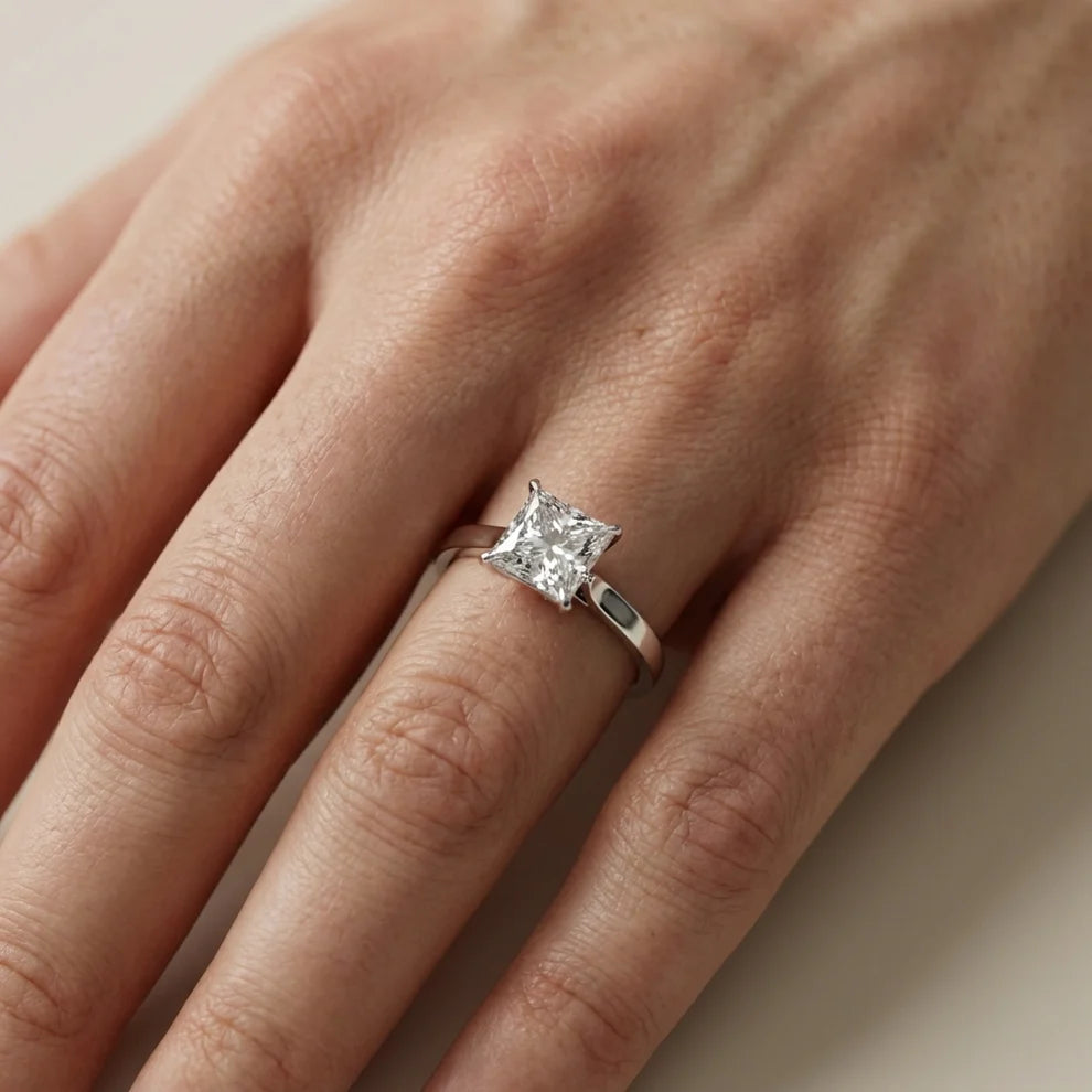 Isabella Bloom Solitaire Emerald Diamond Engagement Ring