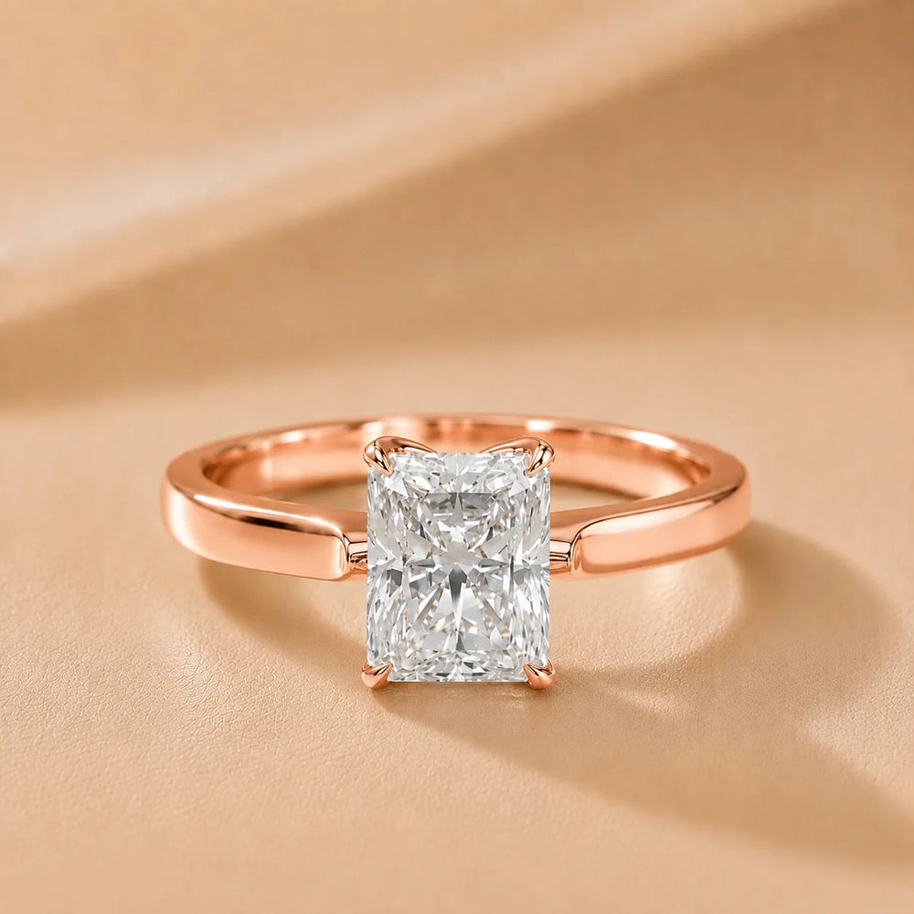 Isabella Bloom Solitaire Emerald Diamond Engagement Ring