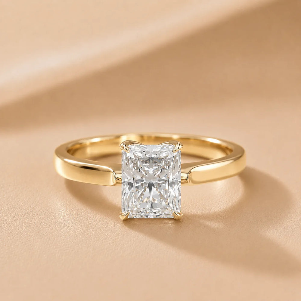 Isabella Bloom Solitaire Emerald Diamond Engagement Ring