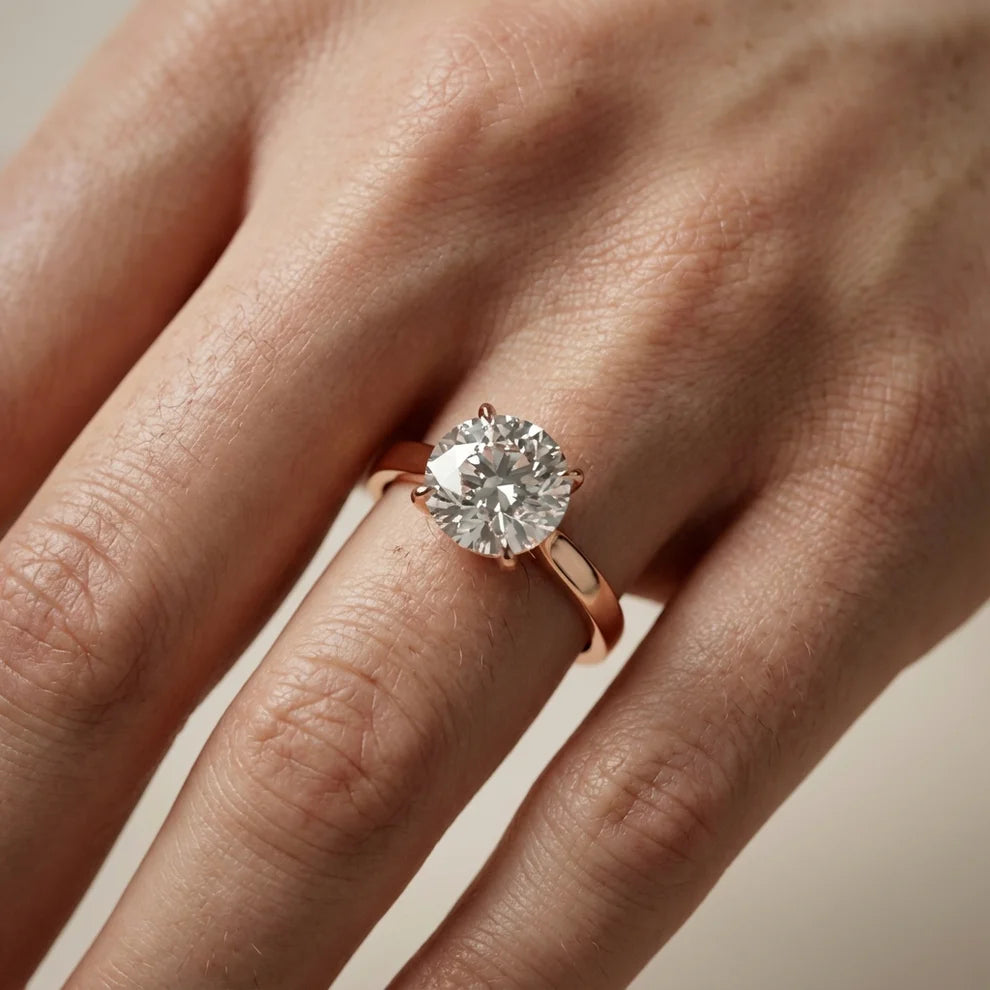 Isabella Bloom Solitaire Emerald Diamond Engagement Ring