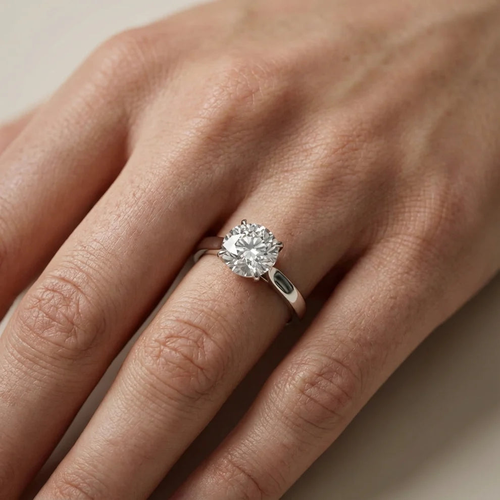 Isabella Bloom Solitaire Emerald Diamond Engagement Ring