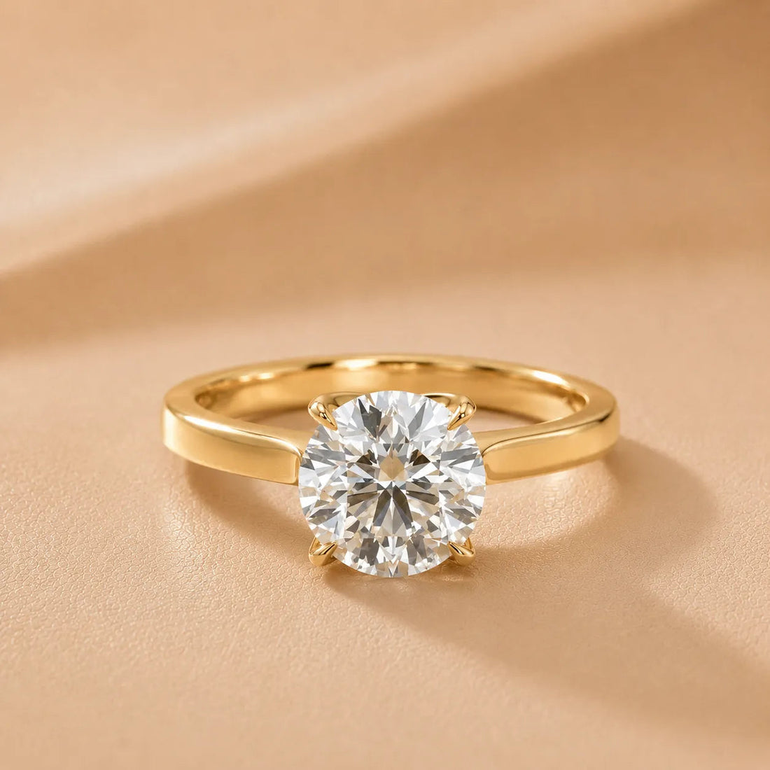 Isabella Bloom Solitaire Marquise Diamond Engagement Ring – Round (14K Yellow Gold)